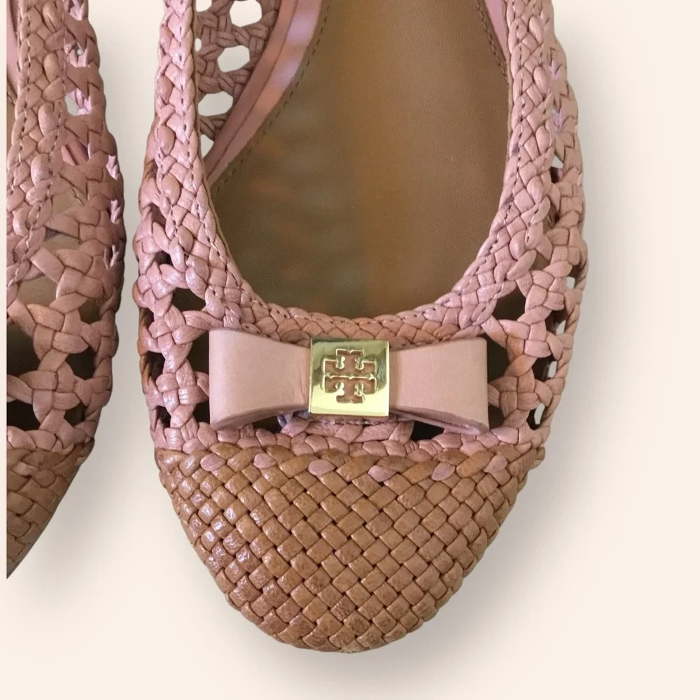Tory Burch Carlyle Woven Ballerina Flats